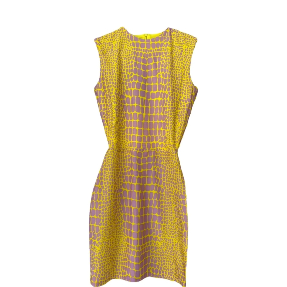 Yellow and Purple Patterned Dress